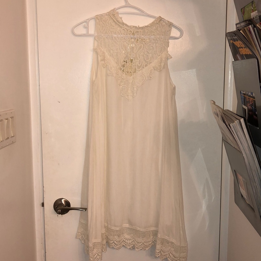 White flowing dress